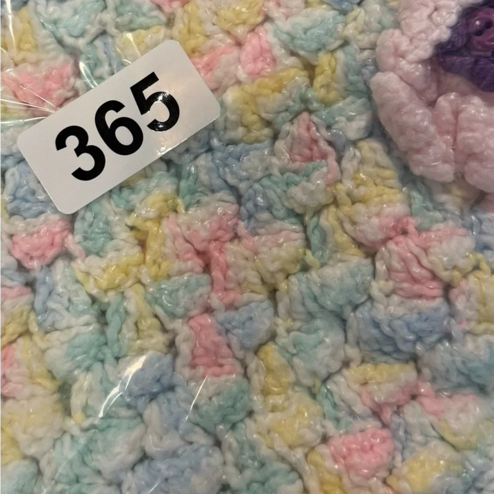 Handmade Crochet Baby Blanket Pastel Heirloom Cottagecore‎ Nursery Throw 22x32